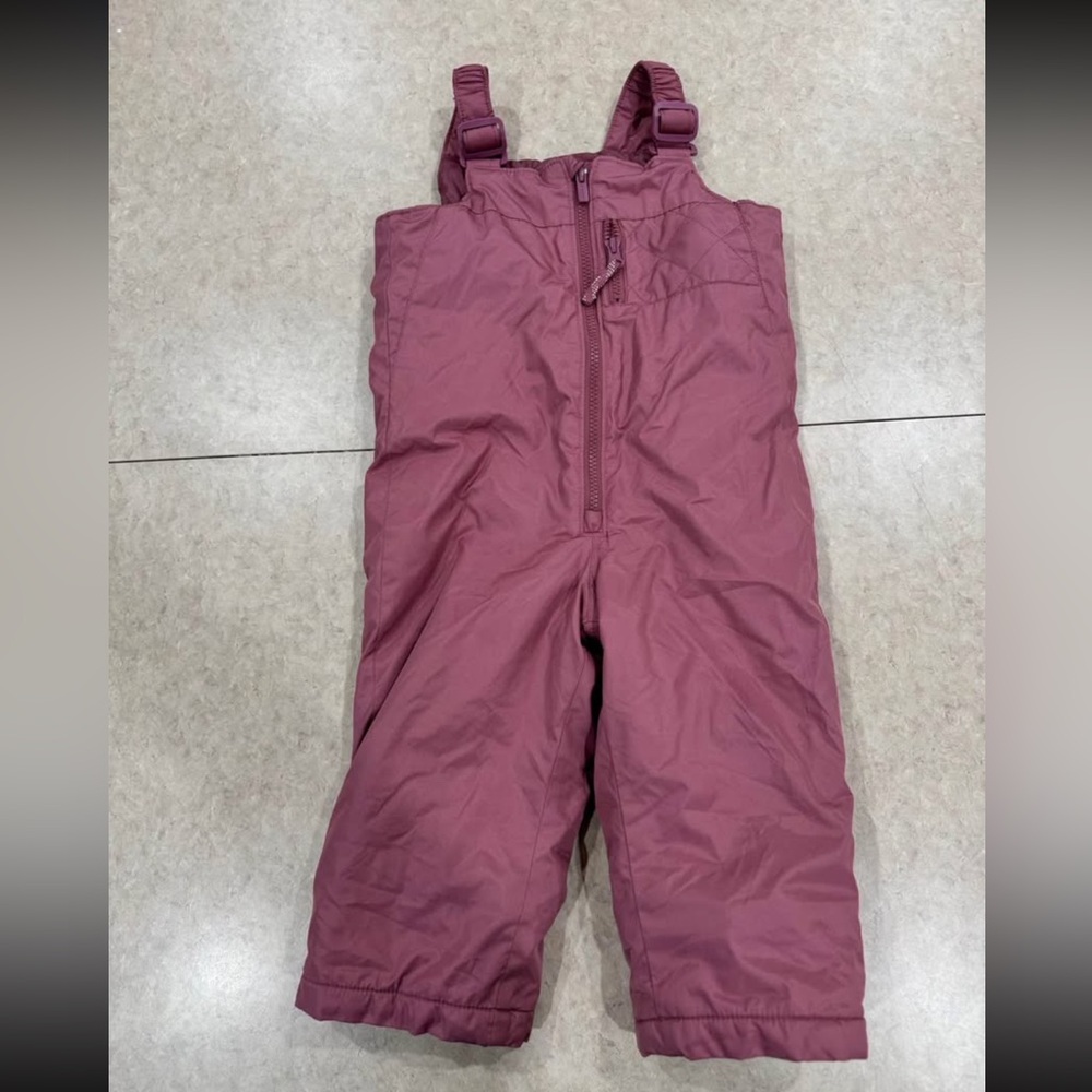 2T girls Kids Pink Snow pants bib